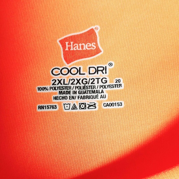 Mens Orange T Shirt Long Sleeve Cool Dri 2XL Tee Shirt Safety Orange Hanes NWT - Picture 7 of 11